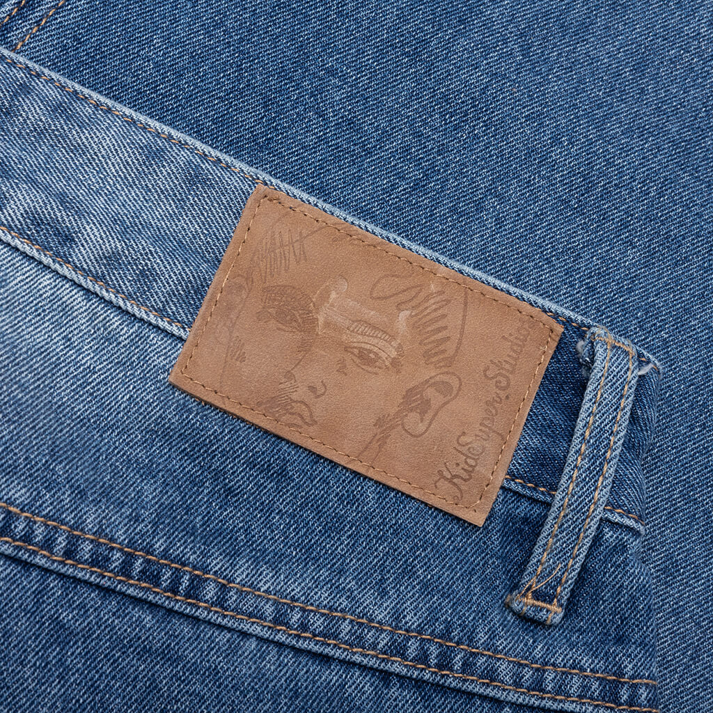 Patched Flare Pant Blue