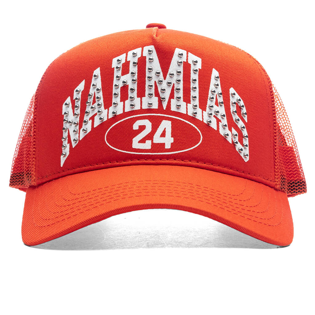 Studded Nahmias Marque Trucker Hat Orange