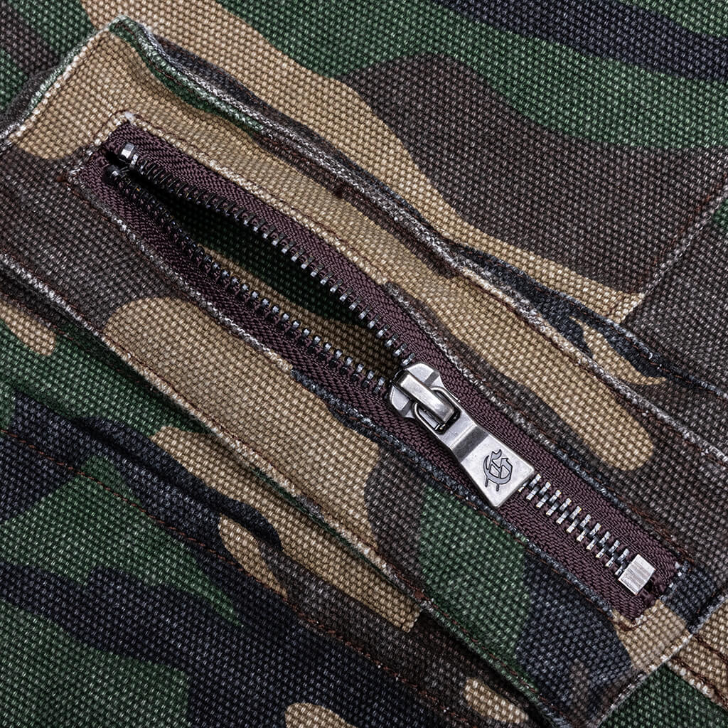 Patchwork Flared Cargo Pants Camo