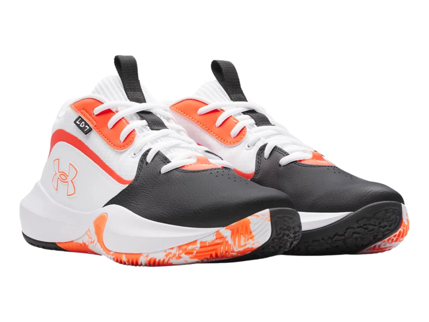 Tenis Under Armour Lockdown 7 Blanco y Naranja para Hombre
