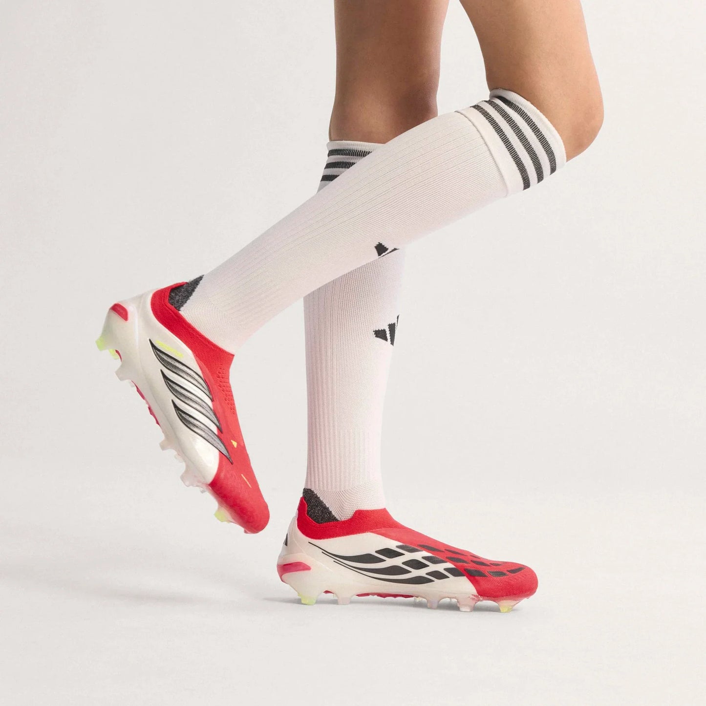 adidas Predator Elite Laceless FG Firm Ground Mens Soccer Cleats Red Black White