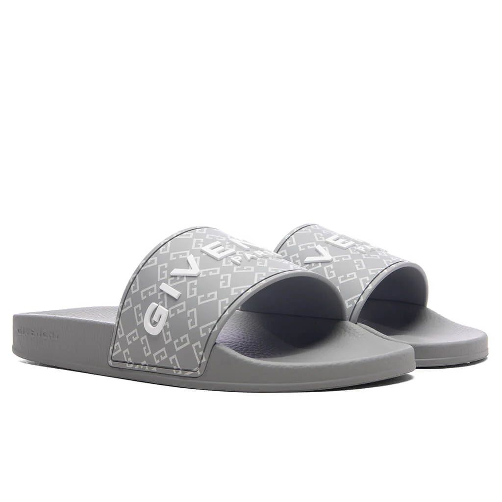 Slide Flat Sandals Medium Grey