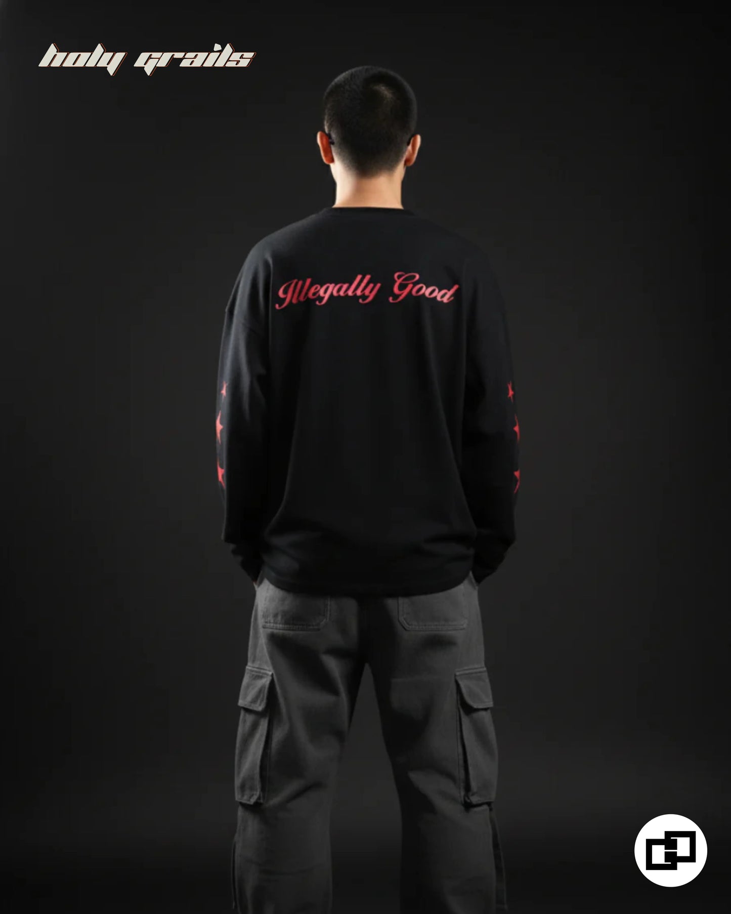 Ilegally Good Black Full Sleeves T Shirt HG x Grey Hound