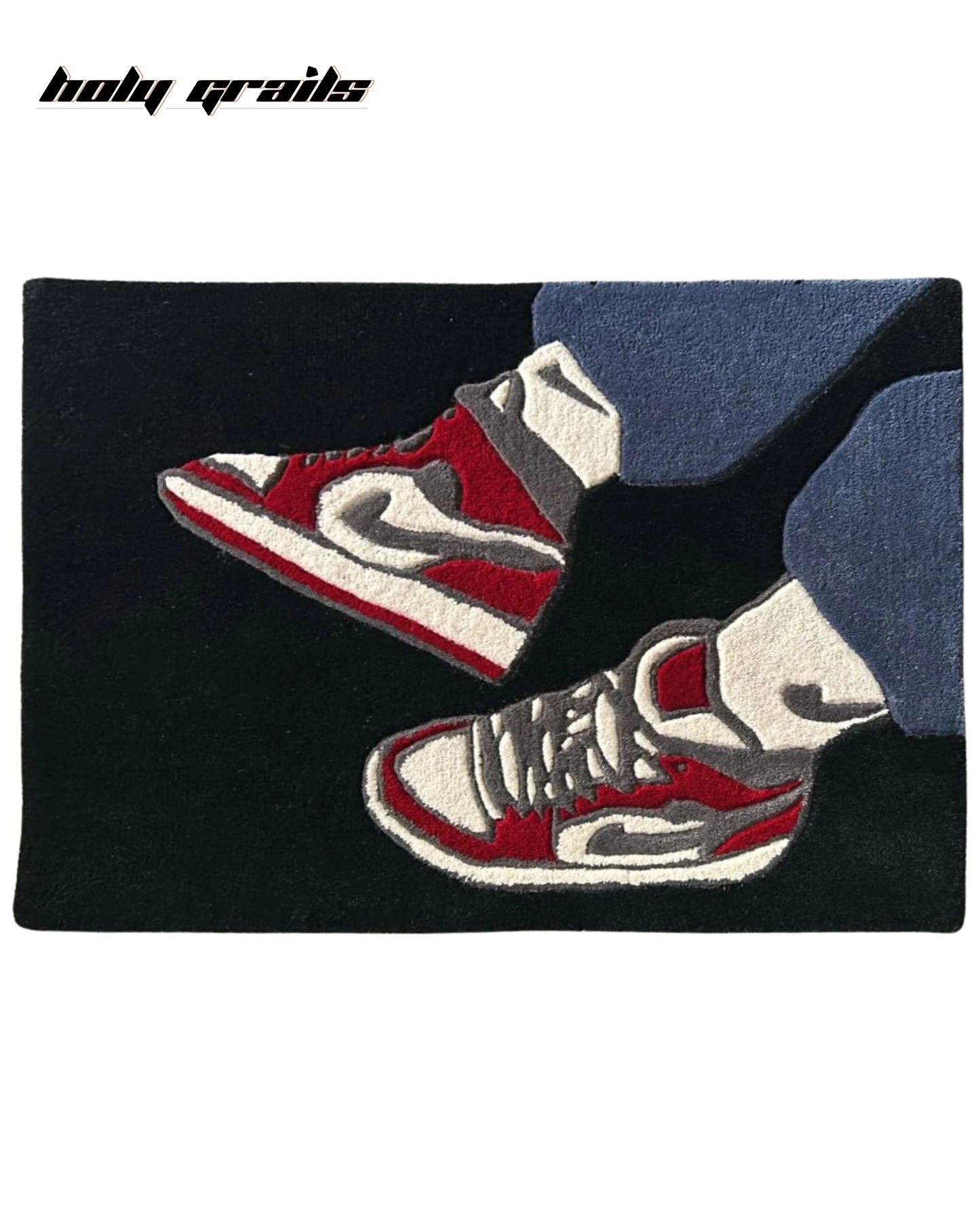 Sneakerhead Black Hand Tufted Rug