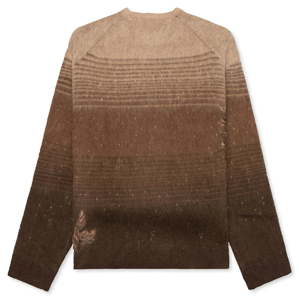 Gradient Mohair Crew Chocolate