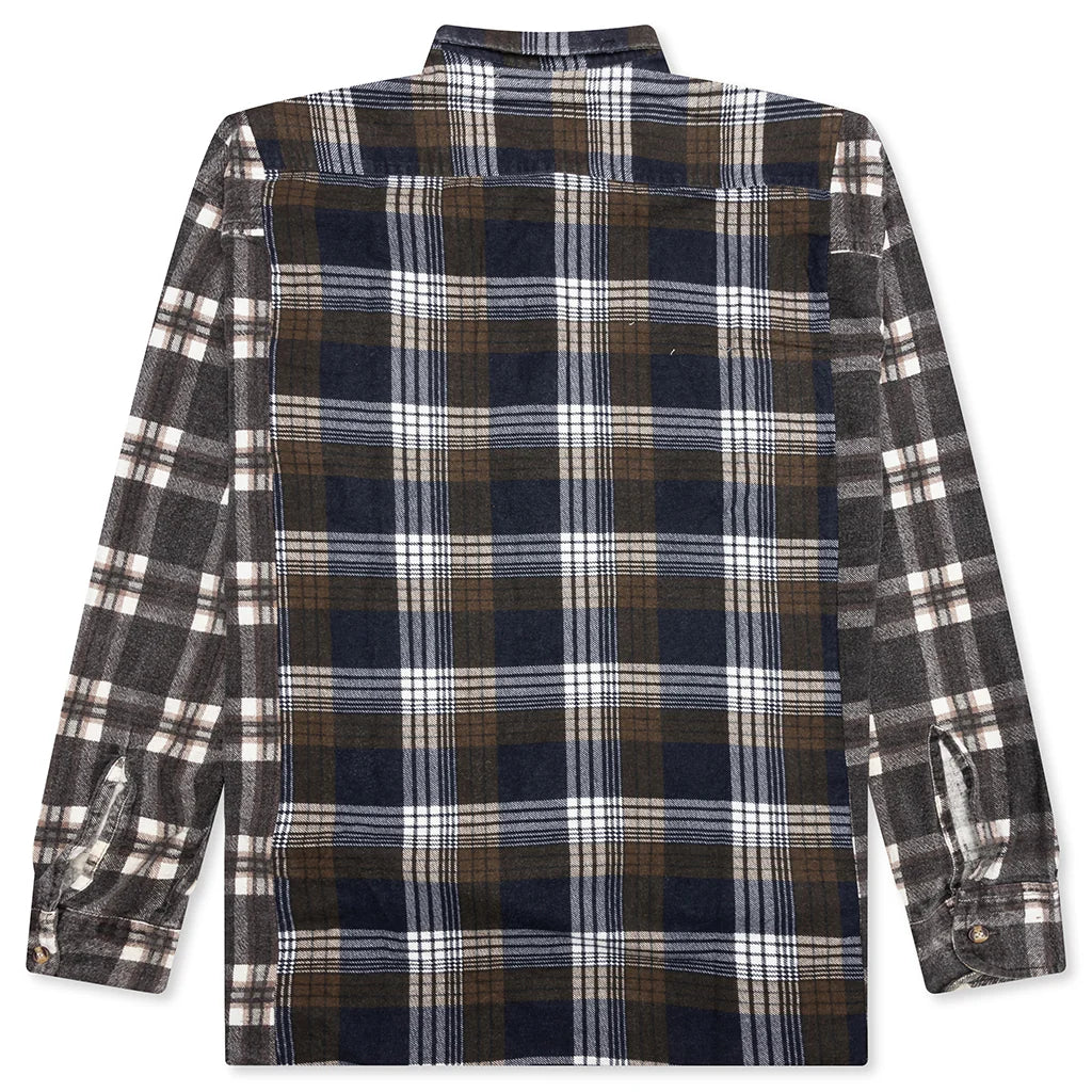 Ribbon Wide Flannel Shirt Assorted