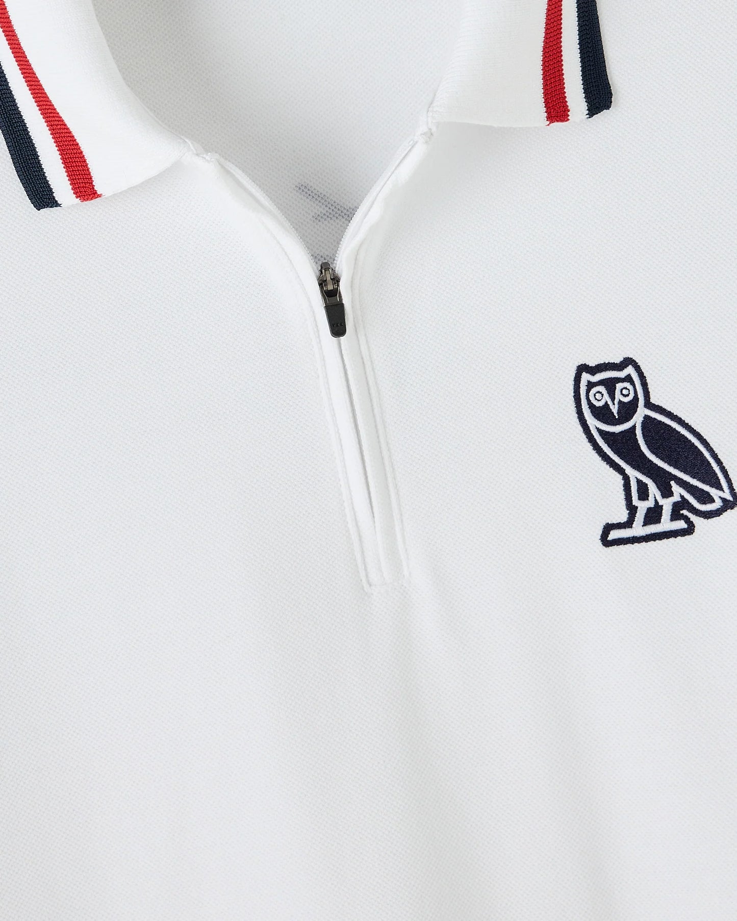 Quarter Zip Short Sleeve Polo White