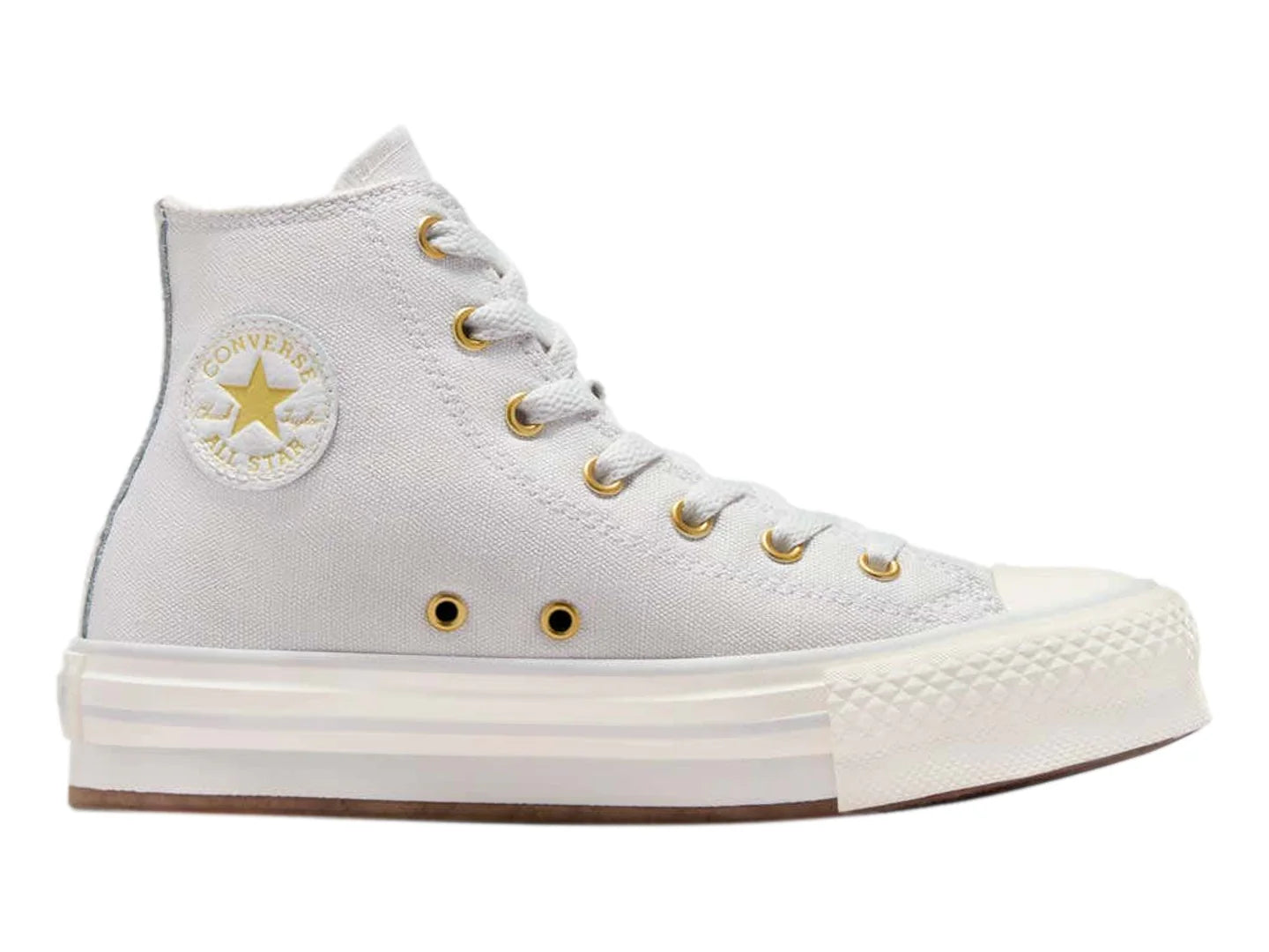 Tenis Converse Chuck Taylor All Star Gris y Dorado para Niña