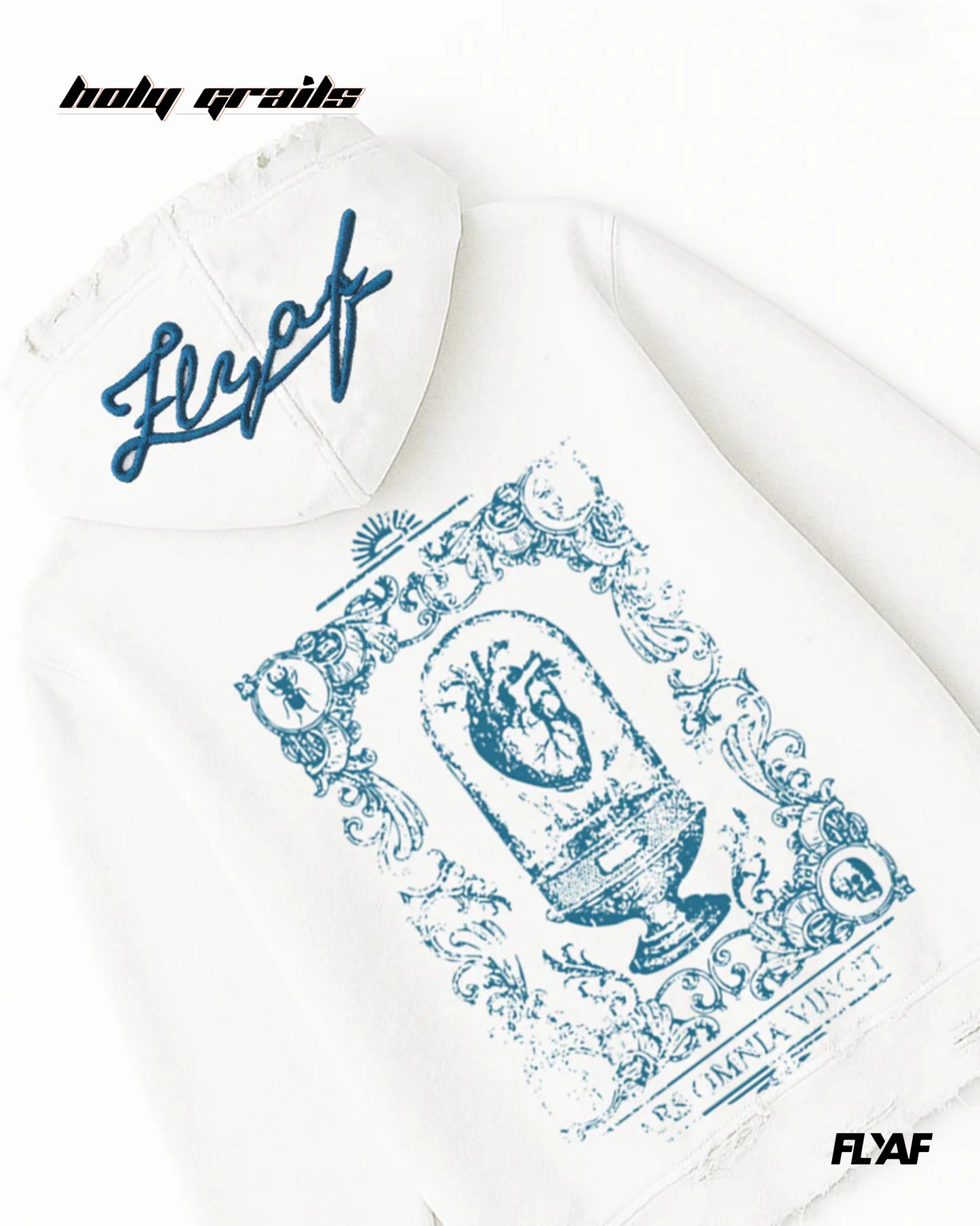 Ethereal Edge White Hoodie HG x FLYAF