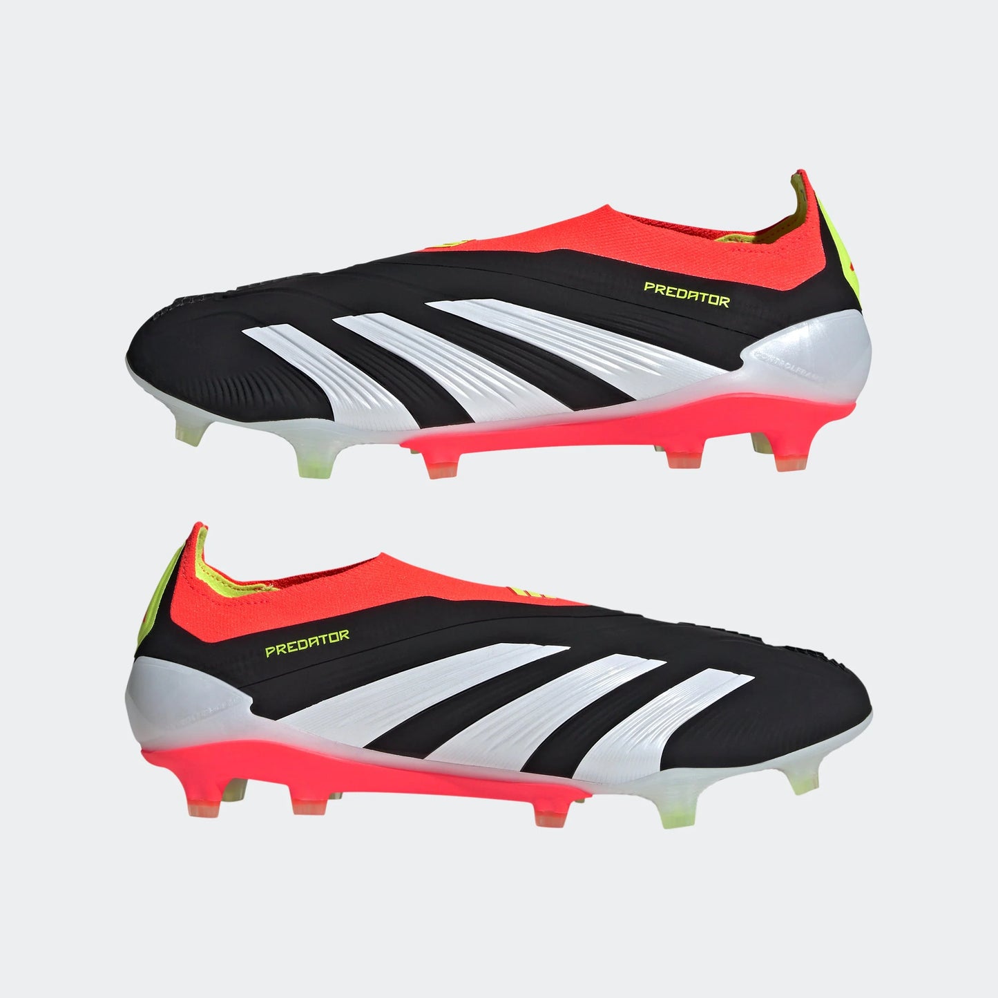adidas Predator Elite Laceless FG Firm Ground Soccer Cleats Black White Solar Red