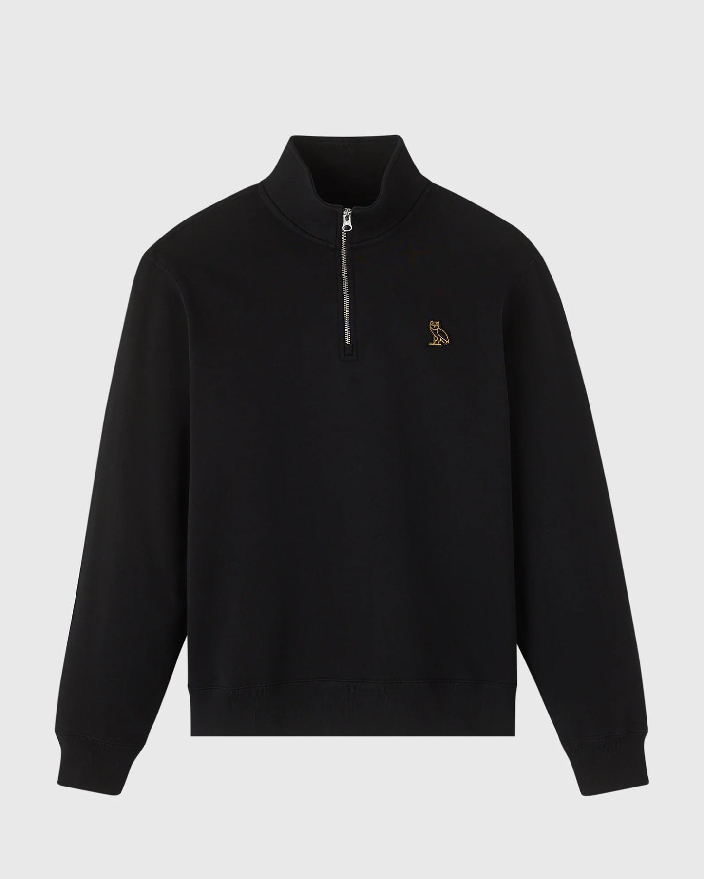 Classic Quarter Zip Mockneck Sweatshirt Black