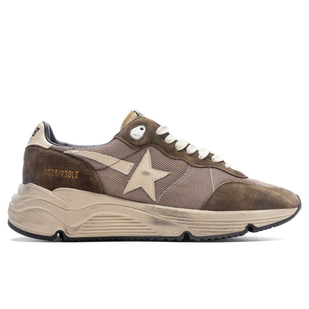 Running Sole Sneakers Olive Green Cream