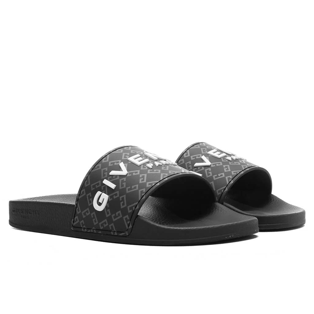 Slide Flat Sandals Black