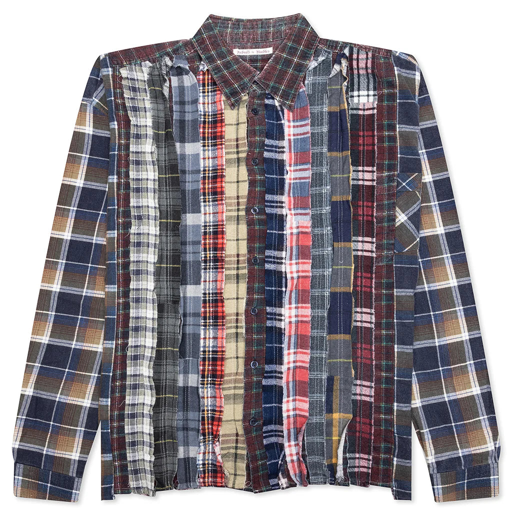 Ribbon Wide Flannel Shirt Assorted