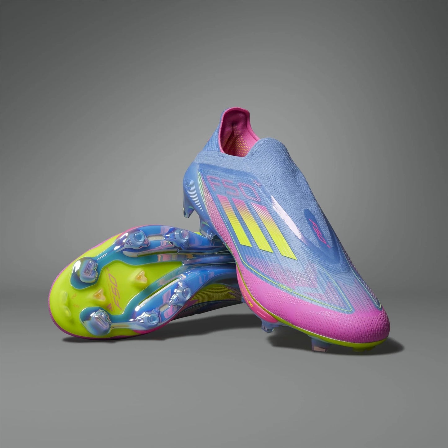 adidas F50 FG Mens Soccer Cleats Blue Fusion Lemon Pink
