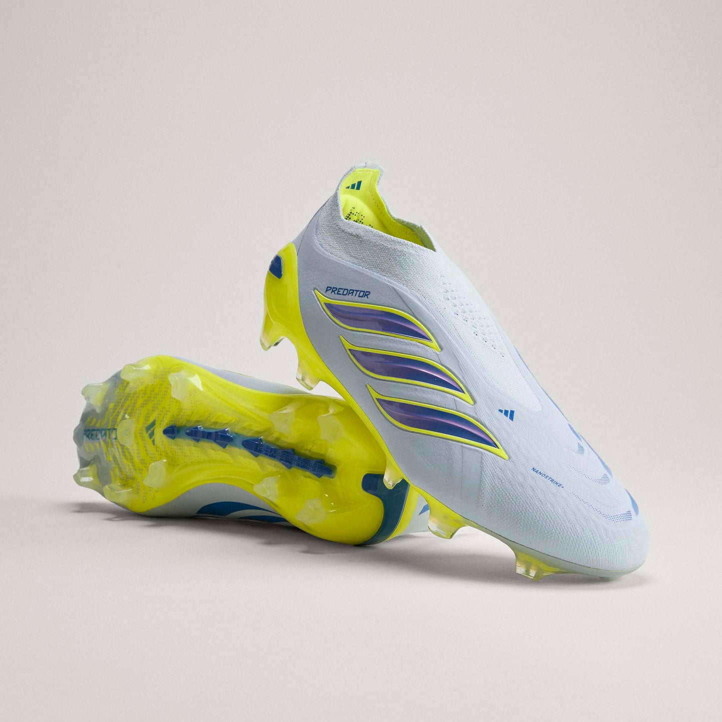 adidas Predator Elite Laceless FG Firm Ground Mens Soccer Cleats Sky Blue Yellow
