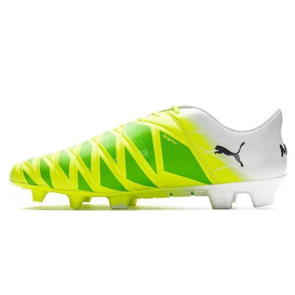 PUMA Evoaccuracy 1 FG Firm Ground Soccer Cleats Fluo Yellow Peacoat White