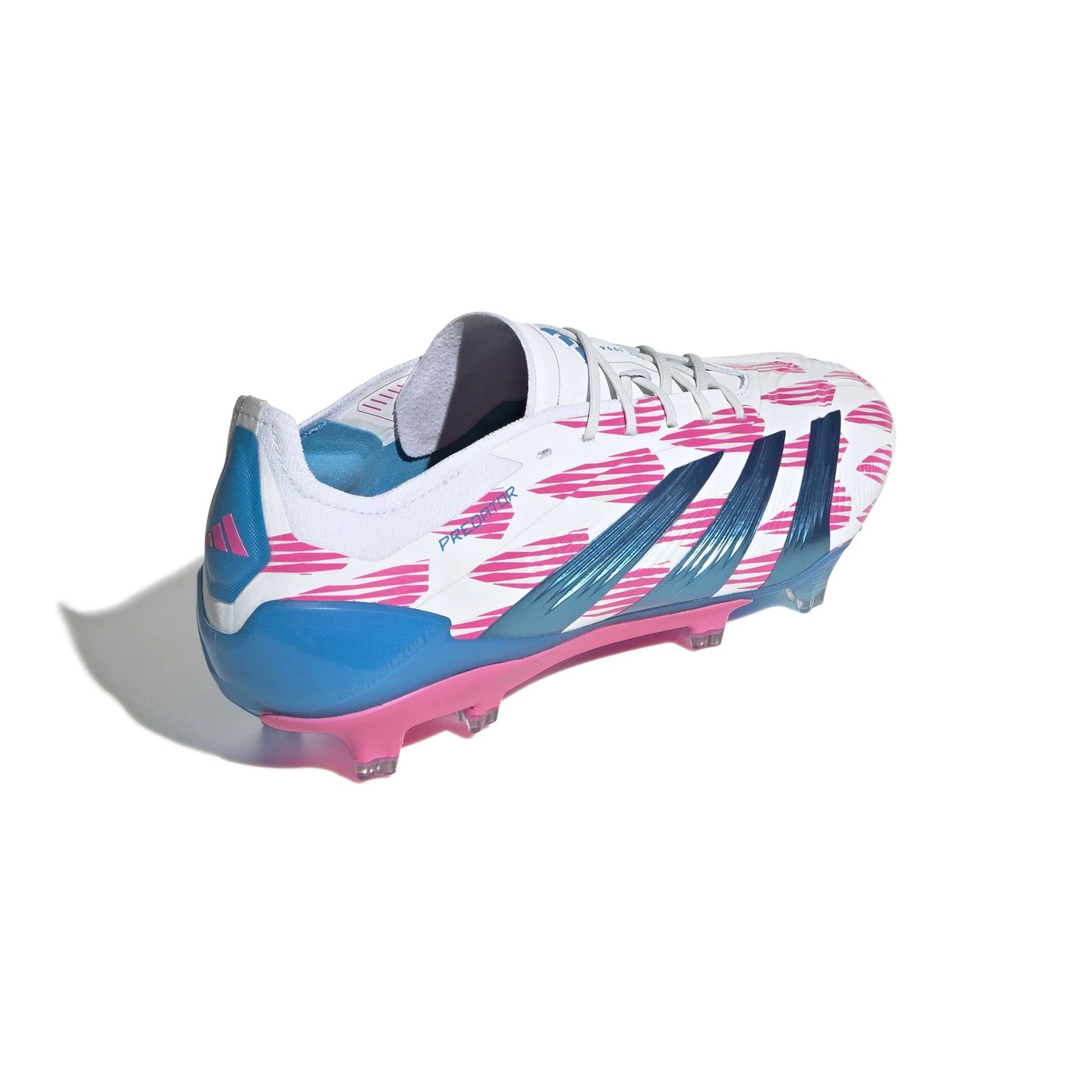 adidas Predator Elite FG Mens Firm Ground Soccer Cleats White Solar Blue Solar Pink