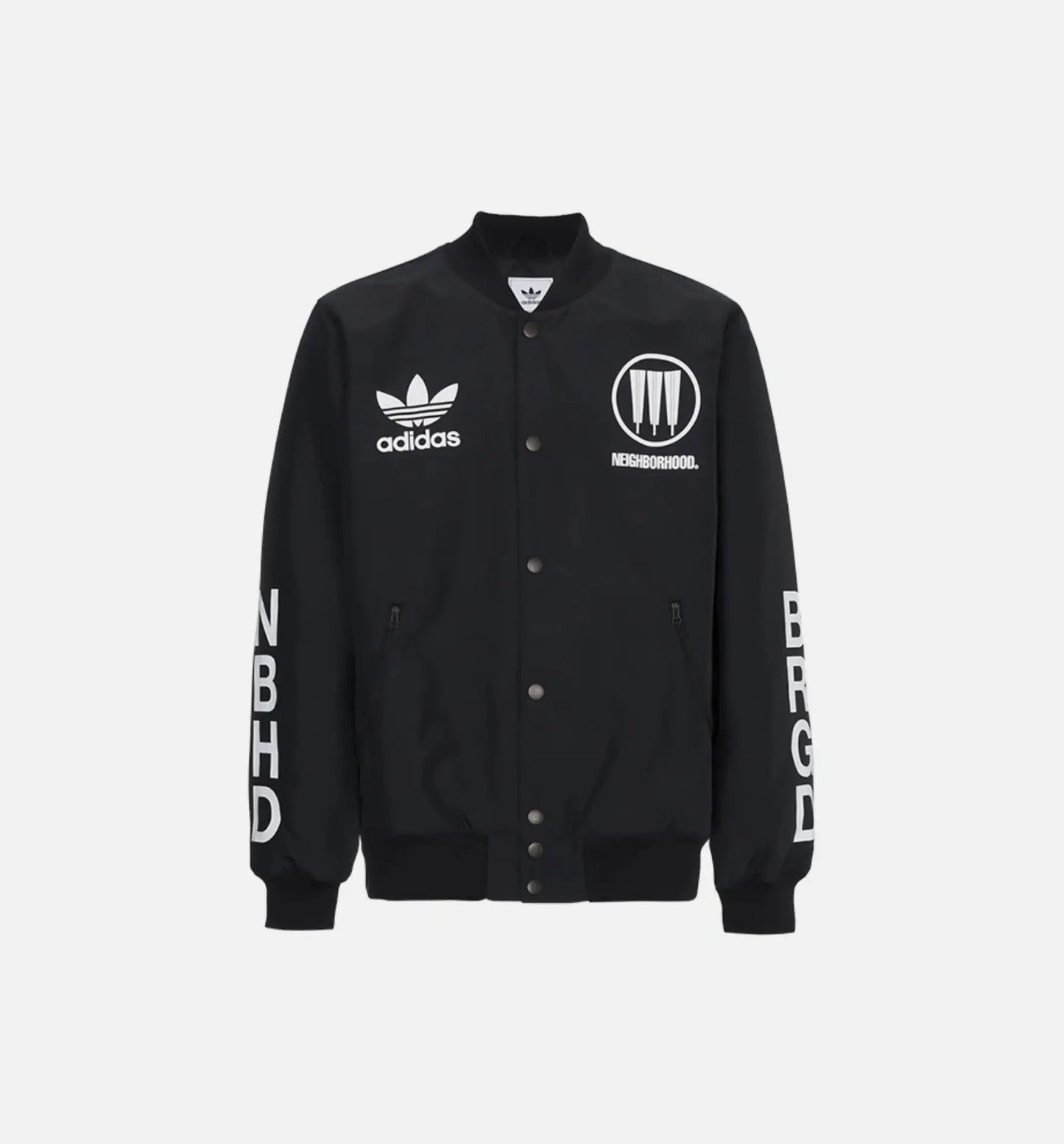 Neighborhood Mens Stadium Jacket Black White