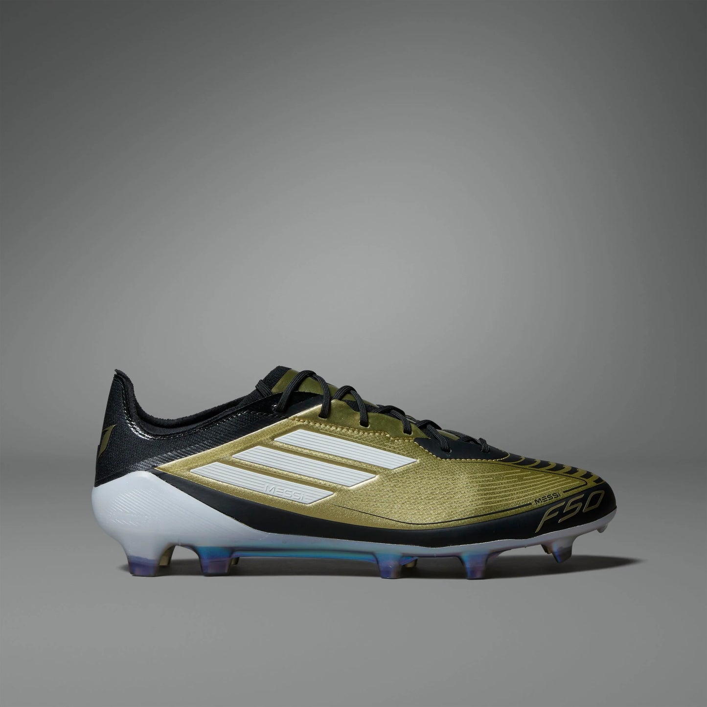 adidas F50 Elite FG Messi Firm Ground Soccer Cleats Gold White Black