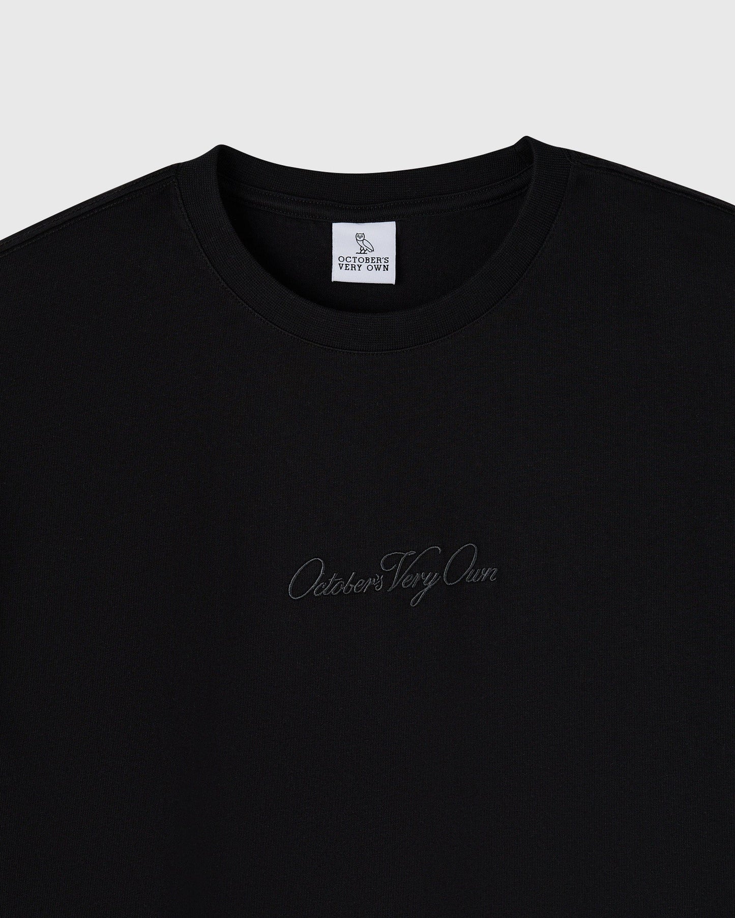 Luxe Jersey Script Tee Black
