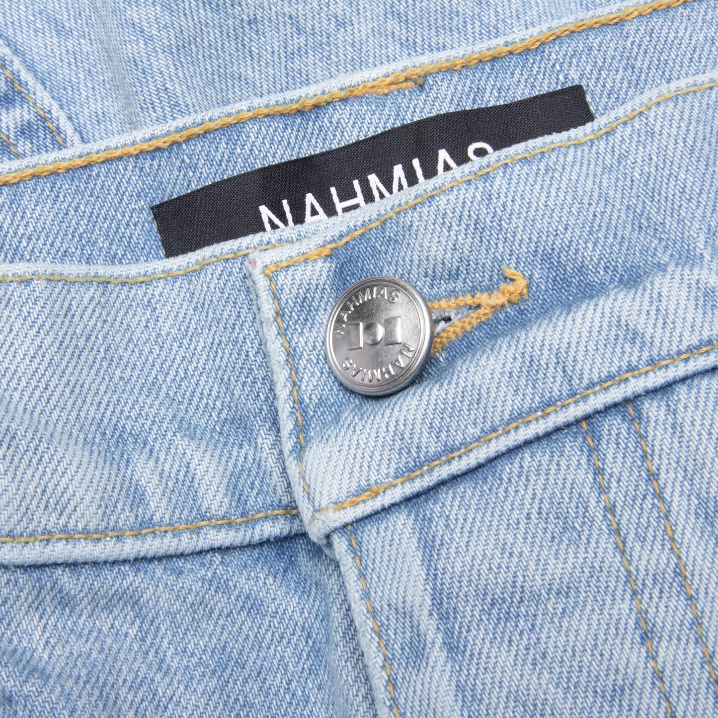 Denim Logo Cargo Shorts Light Wash