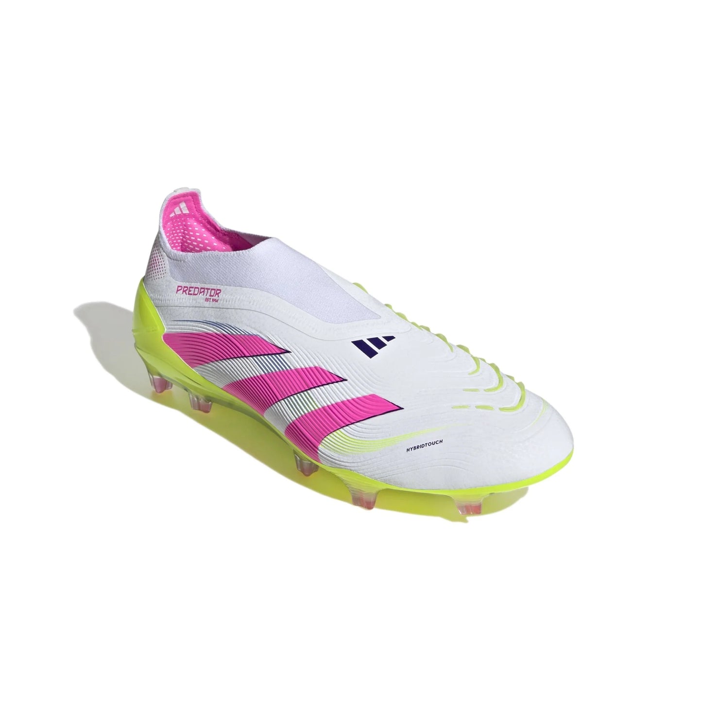 adidas Predator Elite Laceless FG Laceless Firm Ground Soccer Cleats White Lucid Pink Lucid Lemon