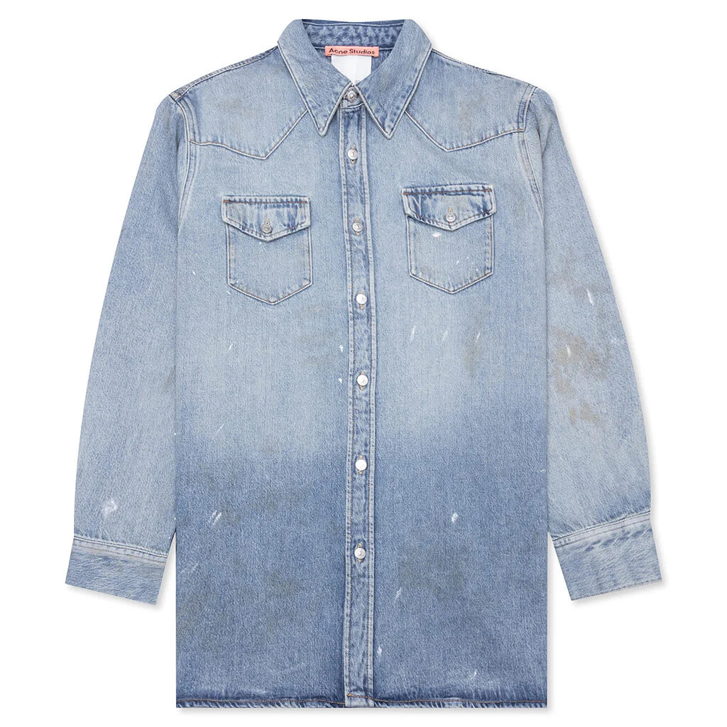 Denim Relaxed Fit Shirt Light Blue
