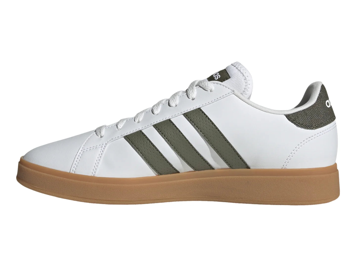 Tenis Adidas Grand Court Base 20 Blanco y Verde Oliva para Hombre