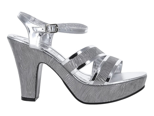 Sandalias Plataforma Roze Color Plata para Mujer