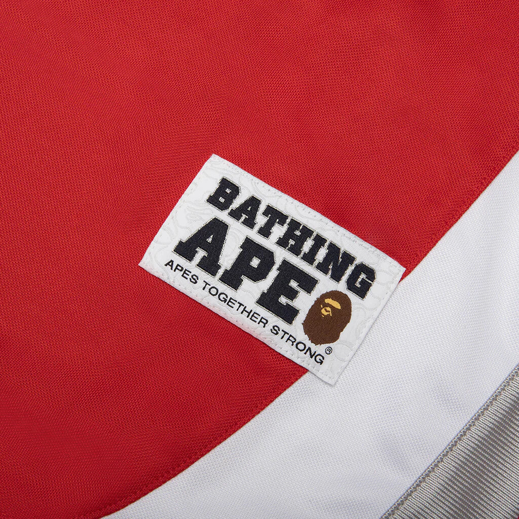 Line Camo Jacquard Logo Relaxed Fit Ice Hockey Jersey Red