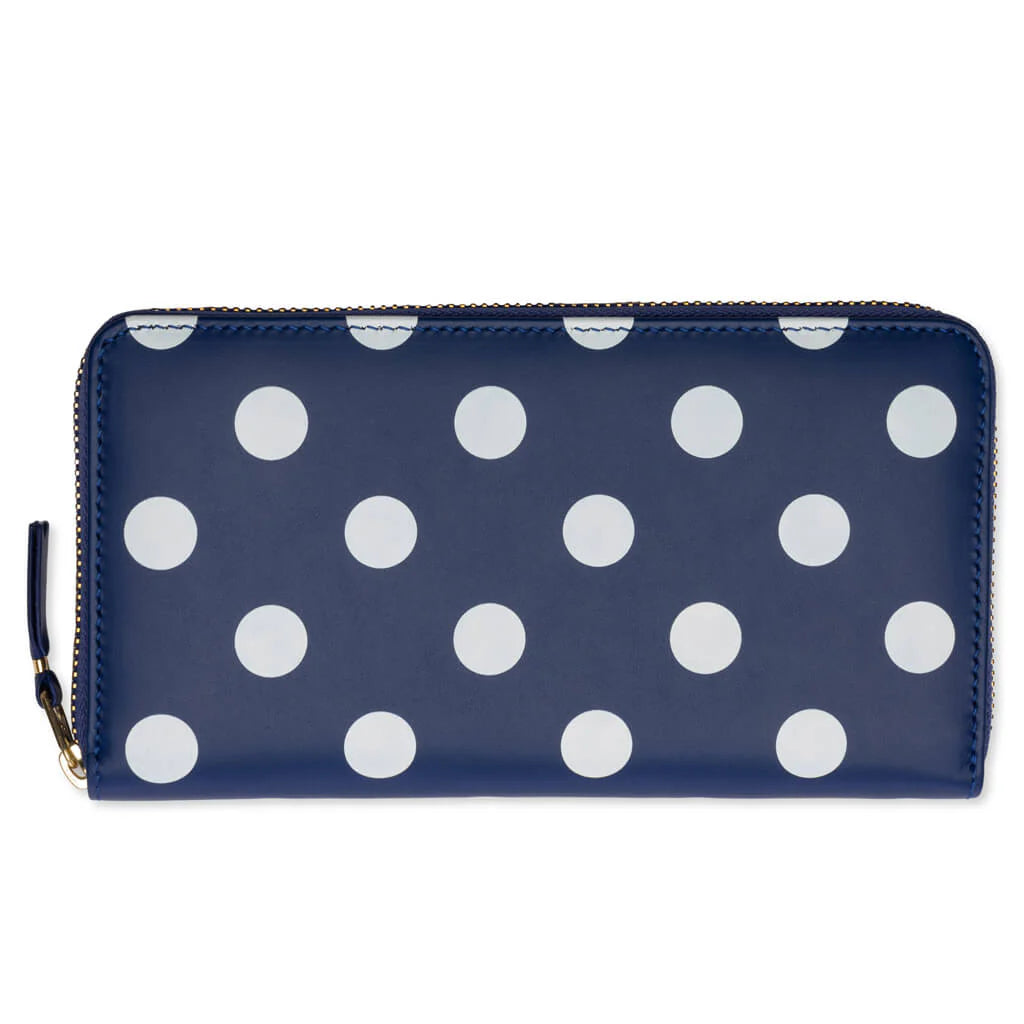 Comme des Garcons Polka Dots Wallet Navy
