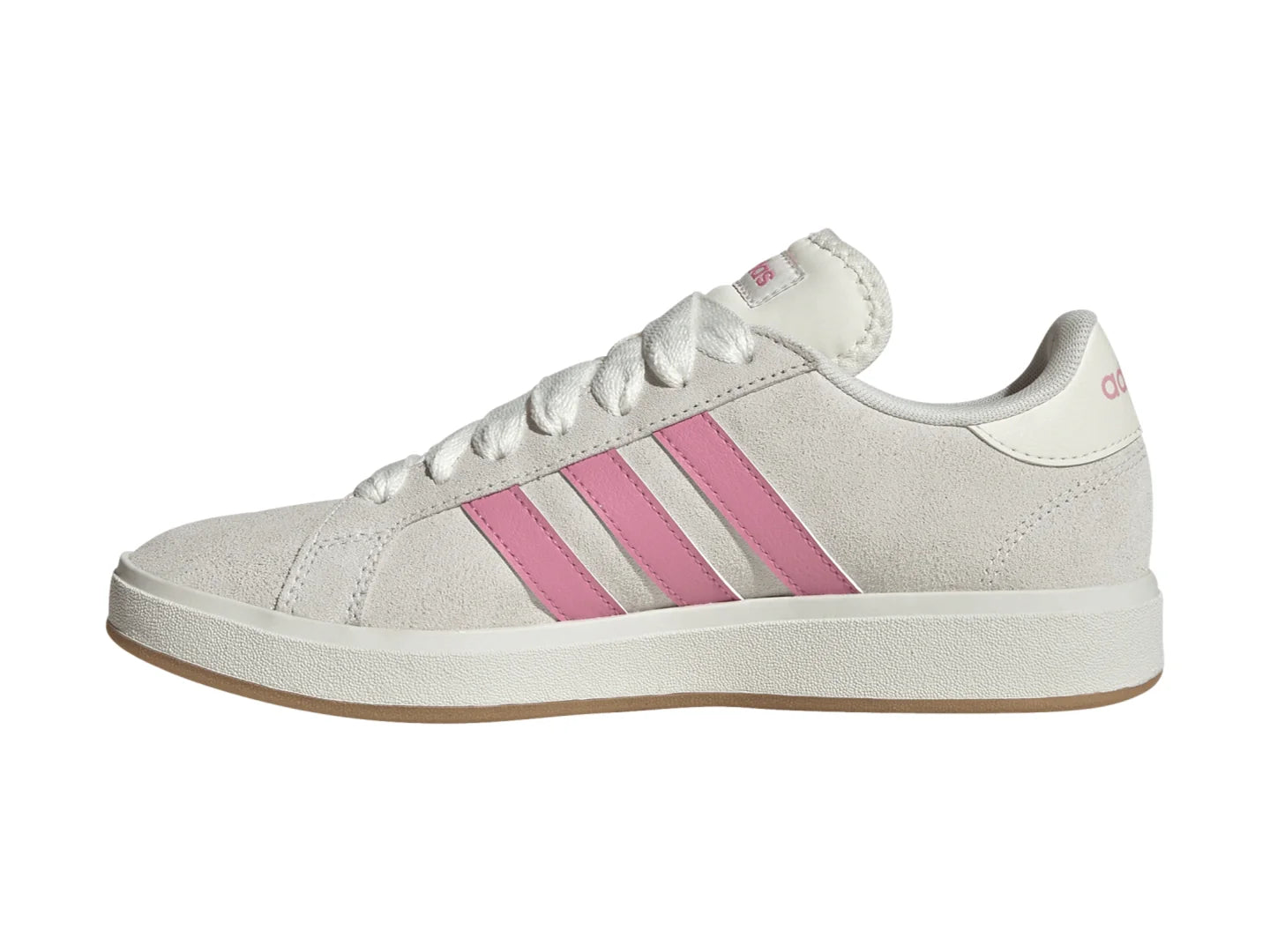 Tenis Adidas Grand Court Base 00 Blanco y Rosa para Mujer