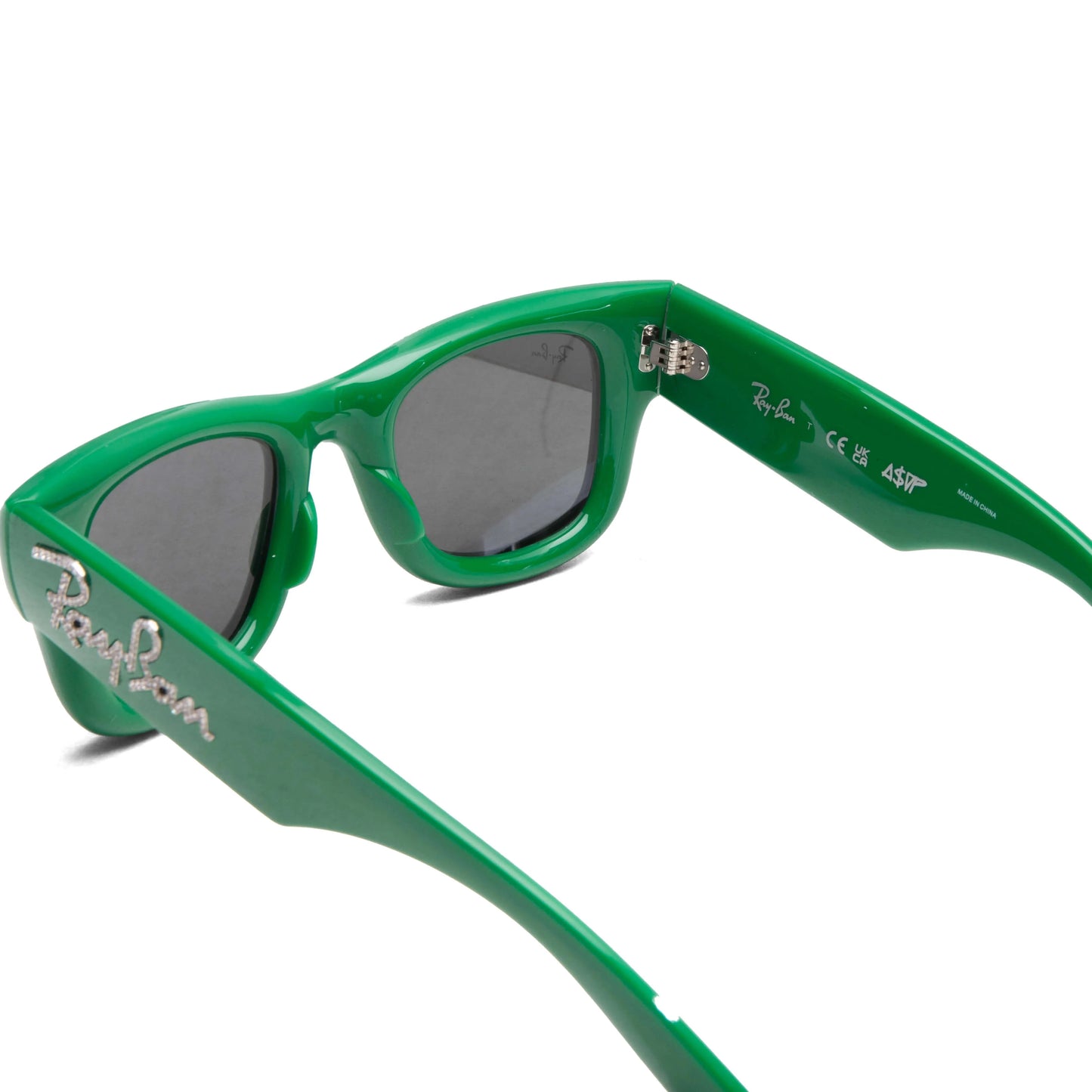 Ray Ban x AAP Rocky Wayfarer Puffer Crystal Edition Green Strass