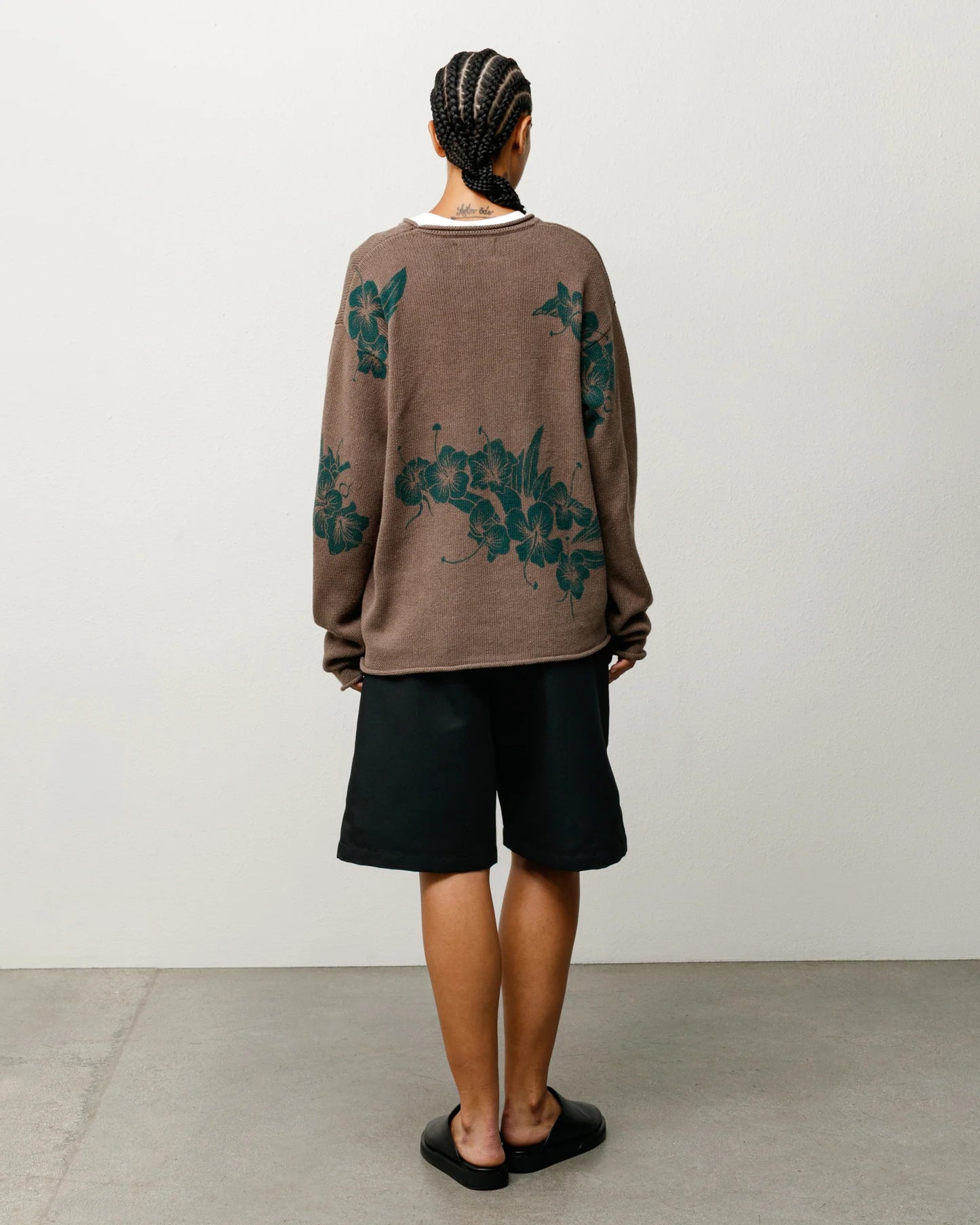 FLORAL ROLL NECK SWEATER