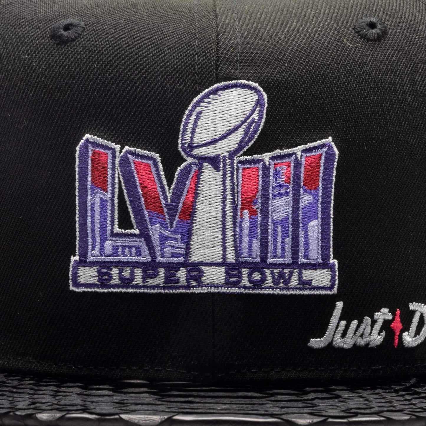 Just Don x Usher Super Bowl LVIII 9FIFTY Snapback Hat Black Black Python