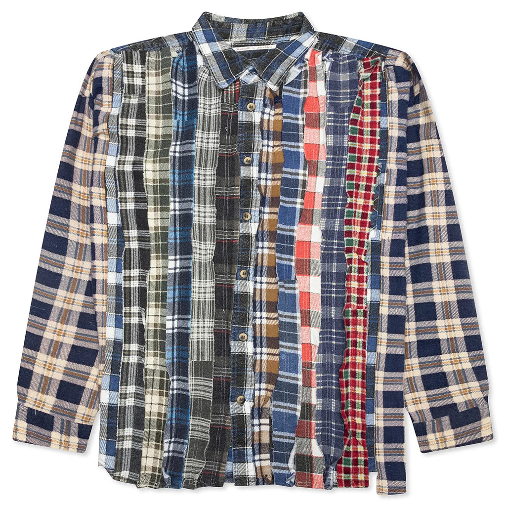 Ribbon Wide Flannel Shirt Assorted