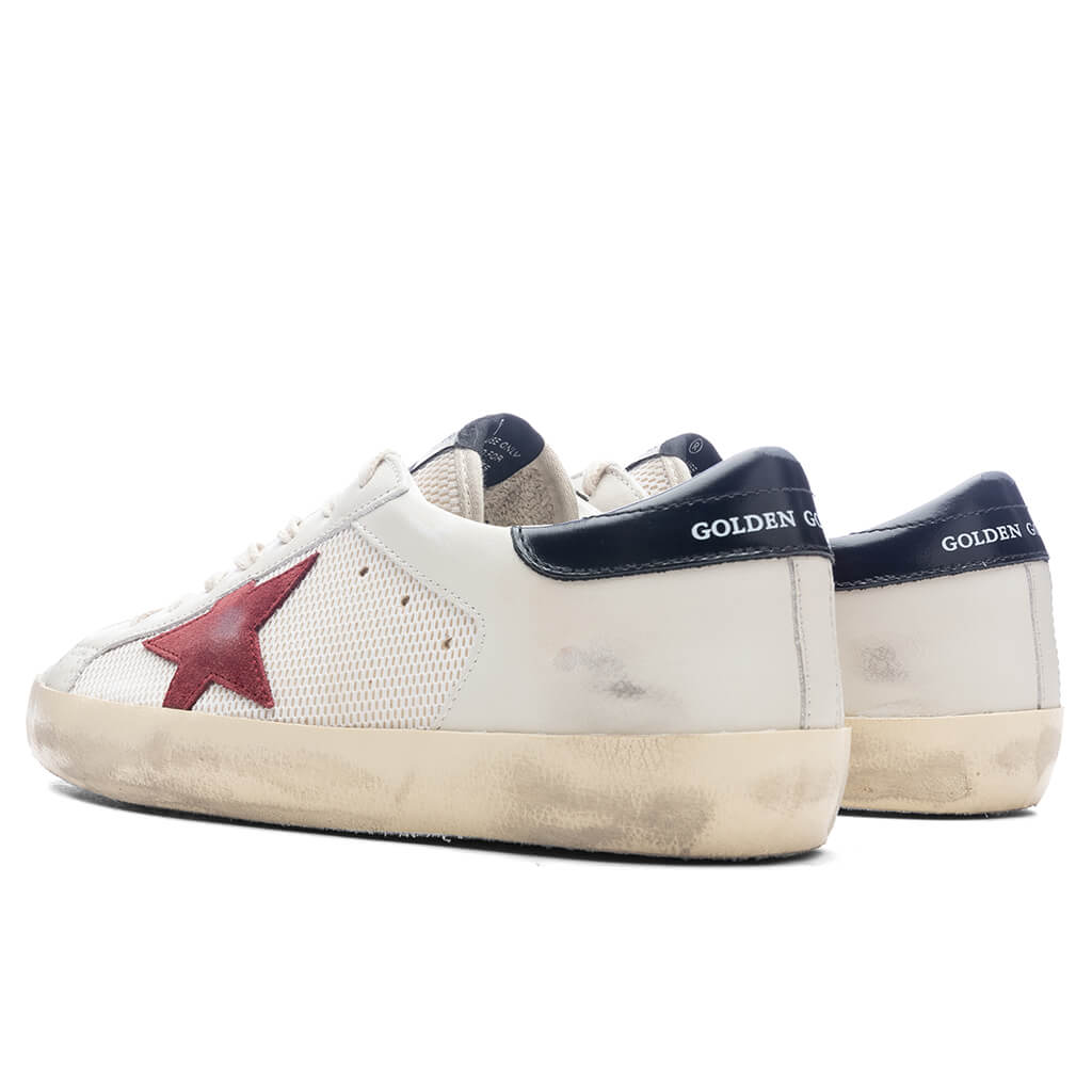 Super Star Leather Upper and Heel Suede Star White Pomegranate Black