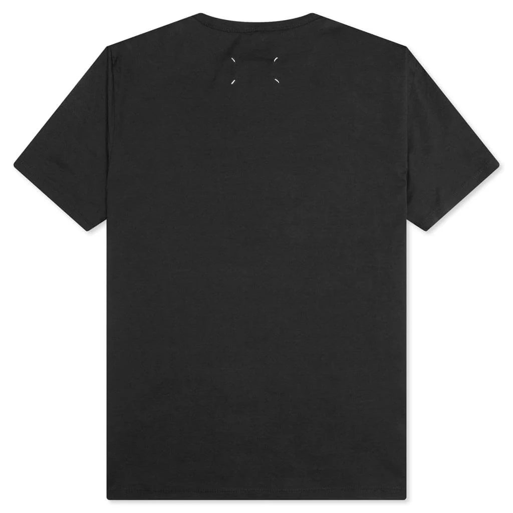 Upside Down Logo T Shirt Washed Black Tonal Embroidery