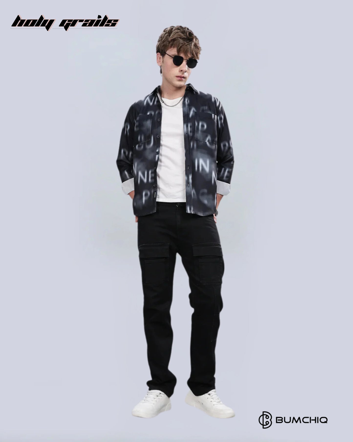 Black Alphabetical Overshirt HG x Bumchiq