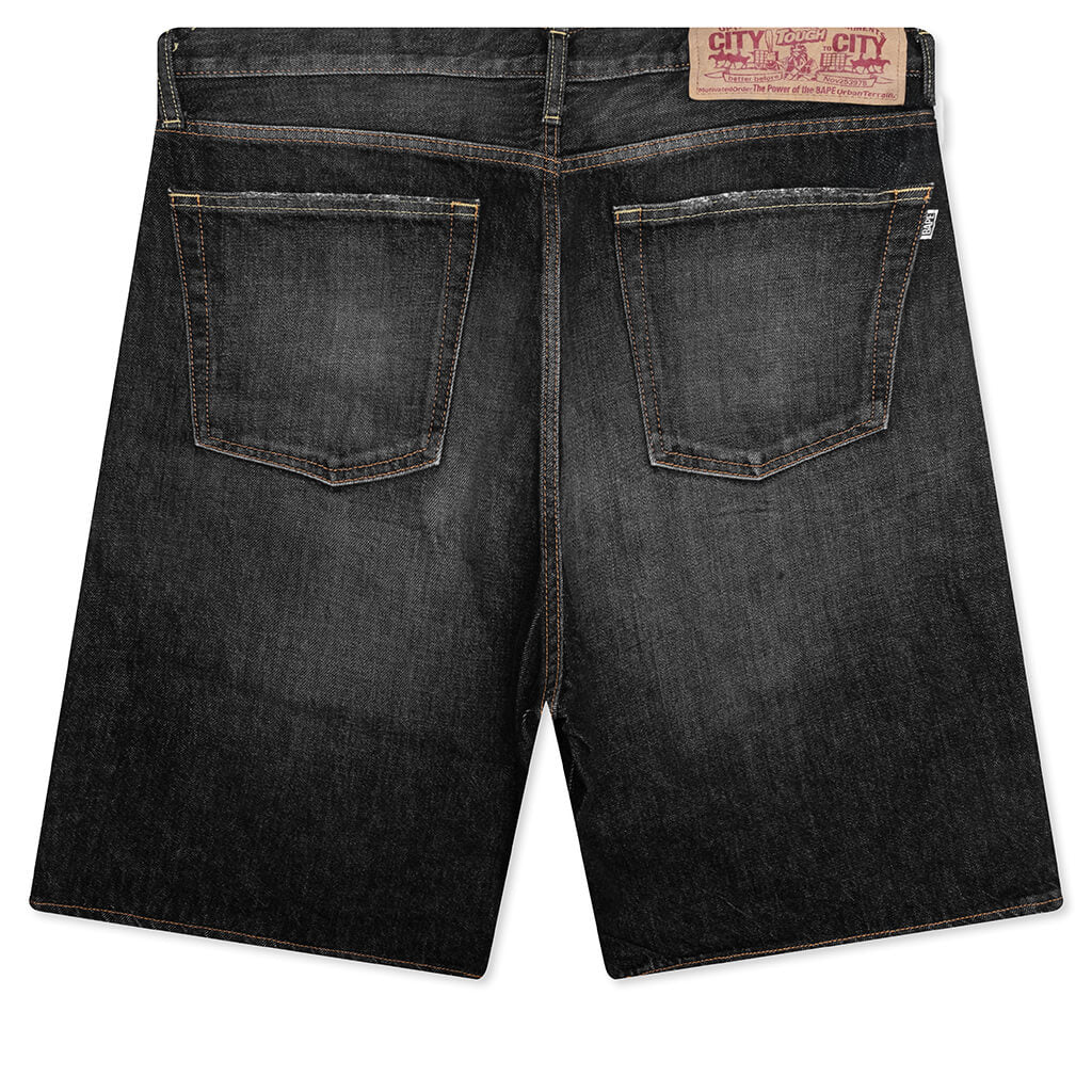 Twin STA Relaxed Fit Denim Shorts Black