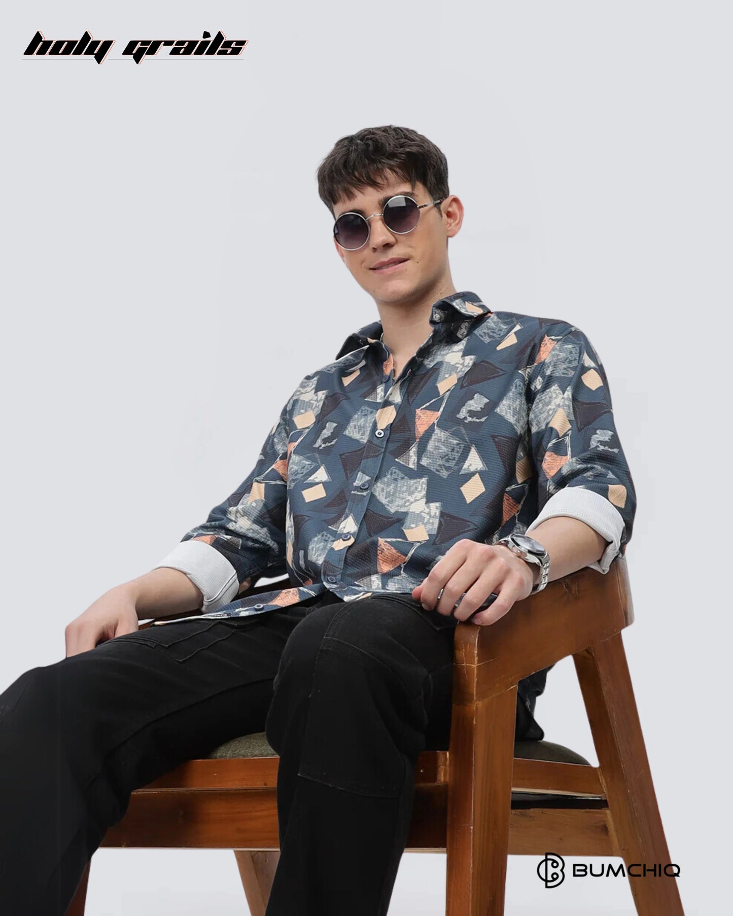 Multi Abstract Blue Shirt HG x Bumchiq