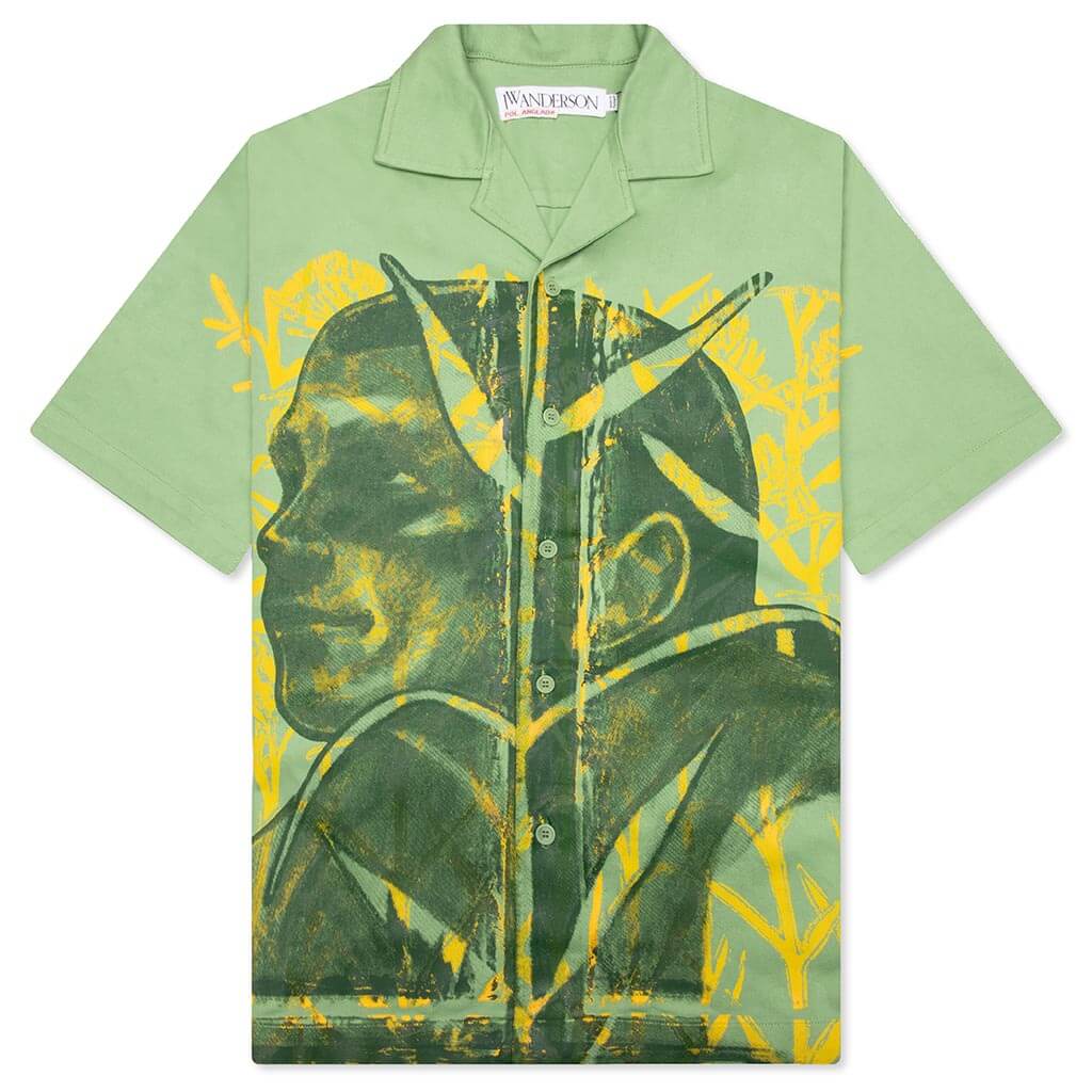 Pol Anglada Print Short Sleeve Shirt Green