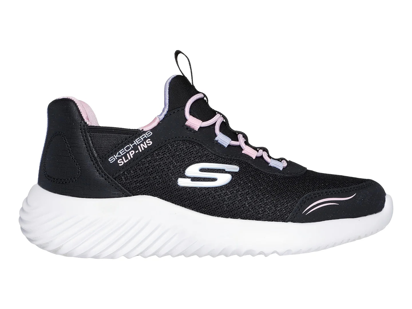 Tenis Skechers Bounder Negro y Blanco para Niña
