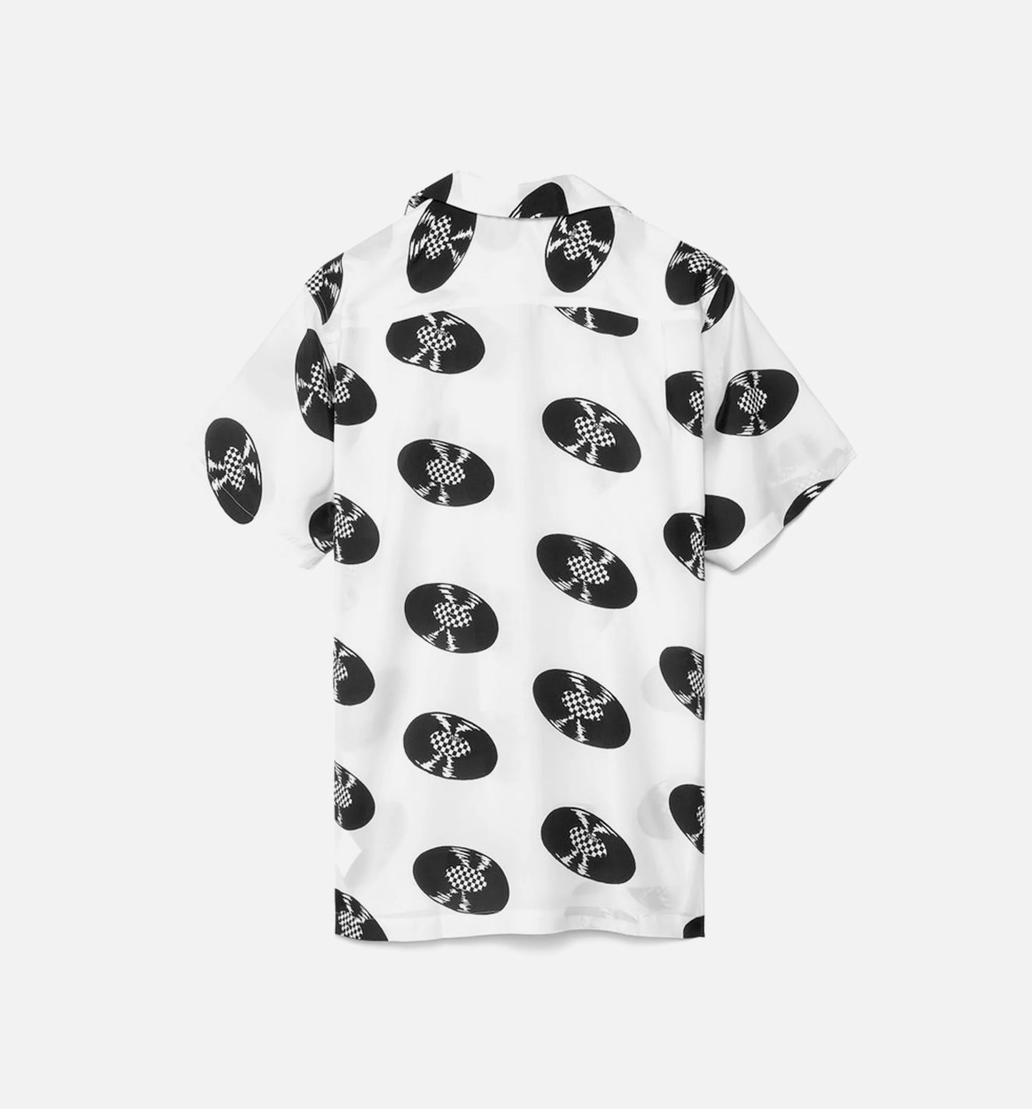 Vault X Wacko Maria Woven Mens Button Up Short Sleeve White Black