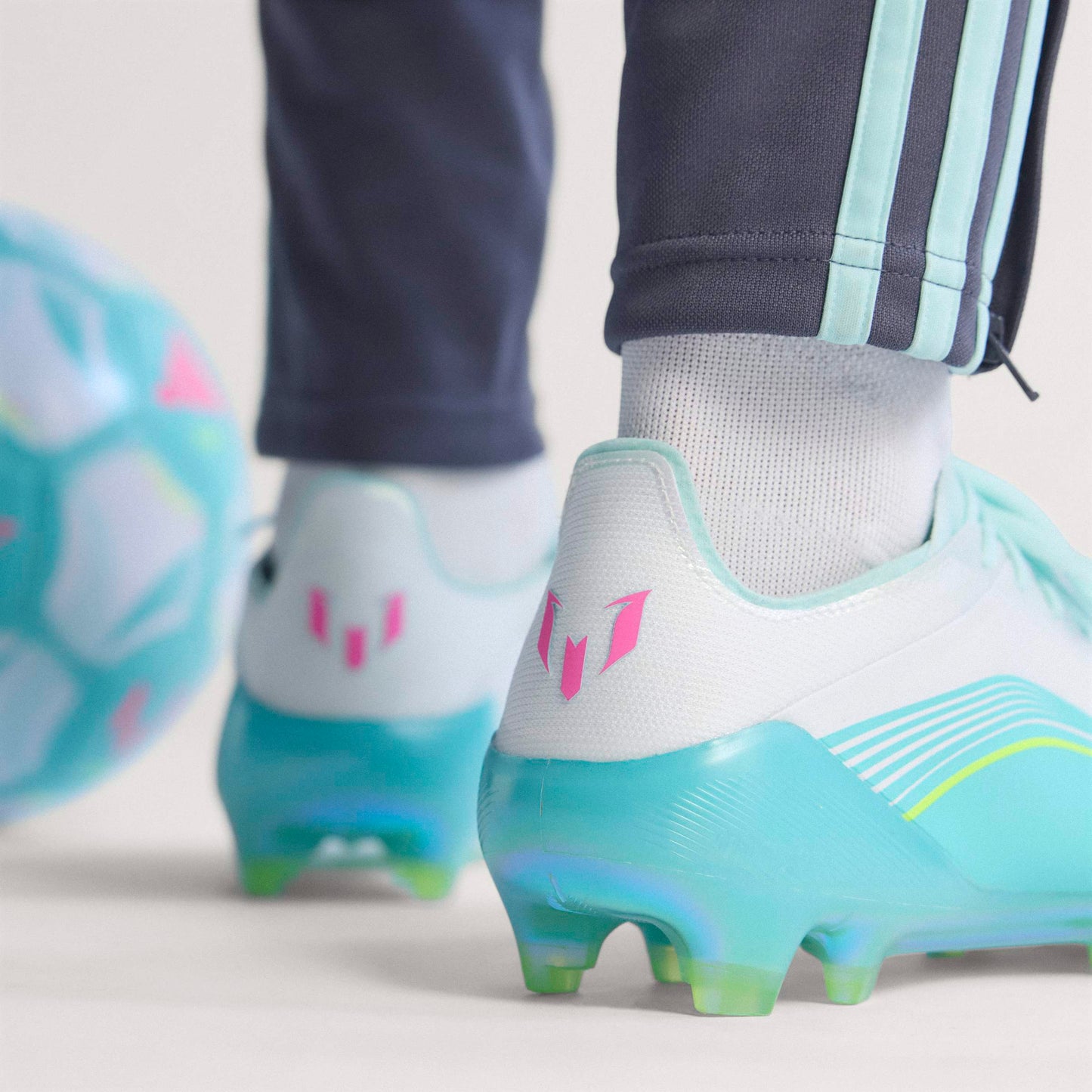 adidas F50 Messi Elite FG Firm Ground Mens Soccer Cleats White Pink Aqua