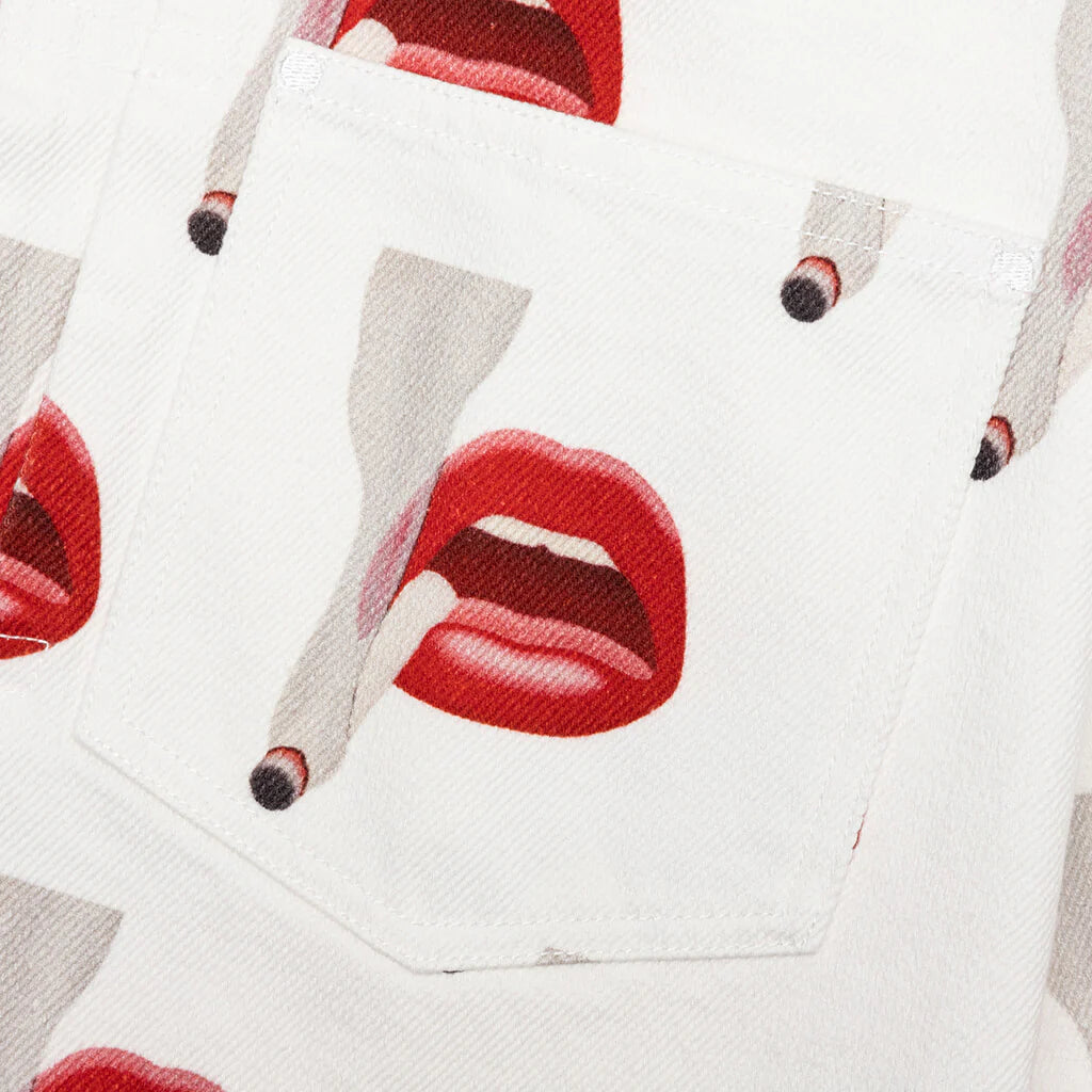 Emotionally Unavailable x Tom Wesselmann Smoking Lips Jacket White