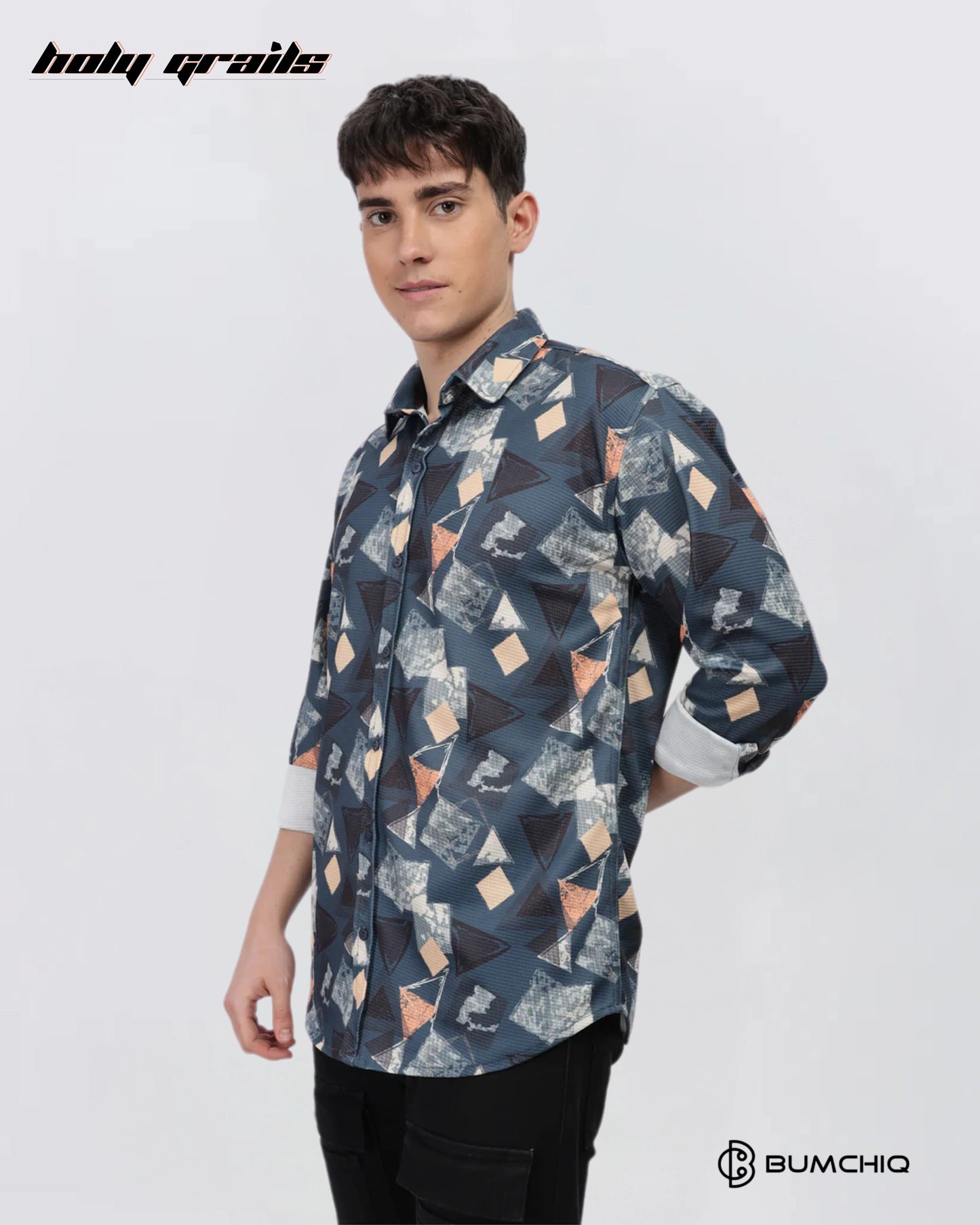 Multi Abstract Blue Shirt HG x Bumchiq