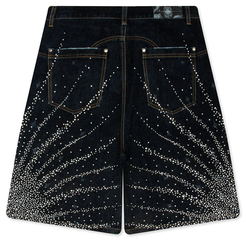 20K Diamond Starlight Denim Shorts Blue