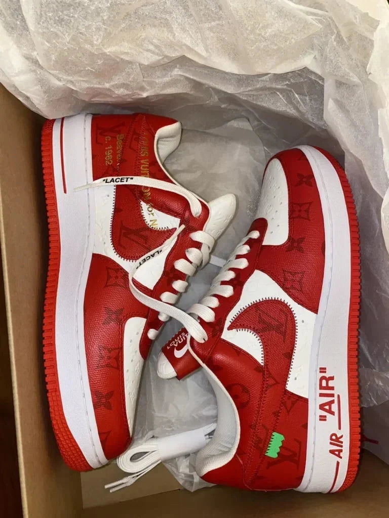 Louis Vuitton x Nike Air Force 1 Low By Virgil Abloh White Red